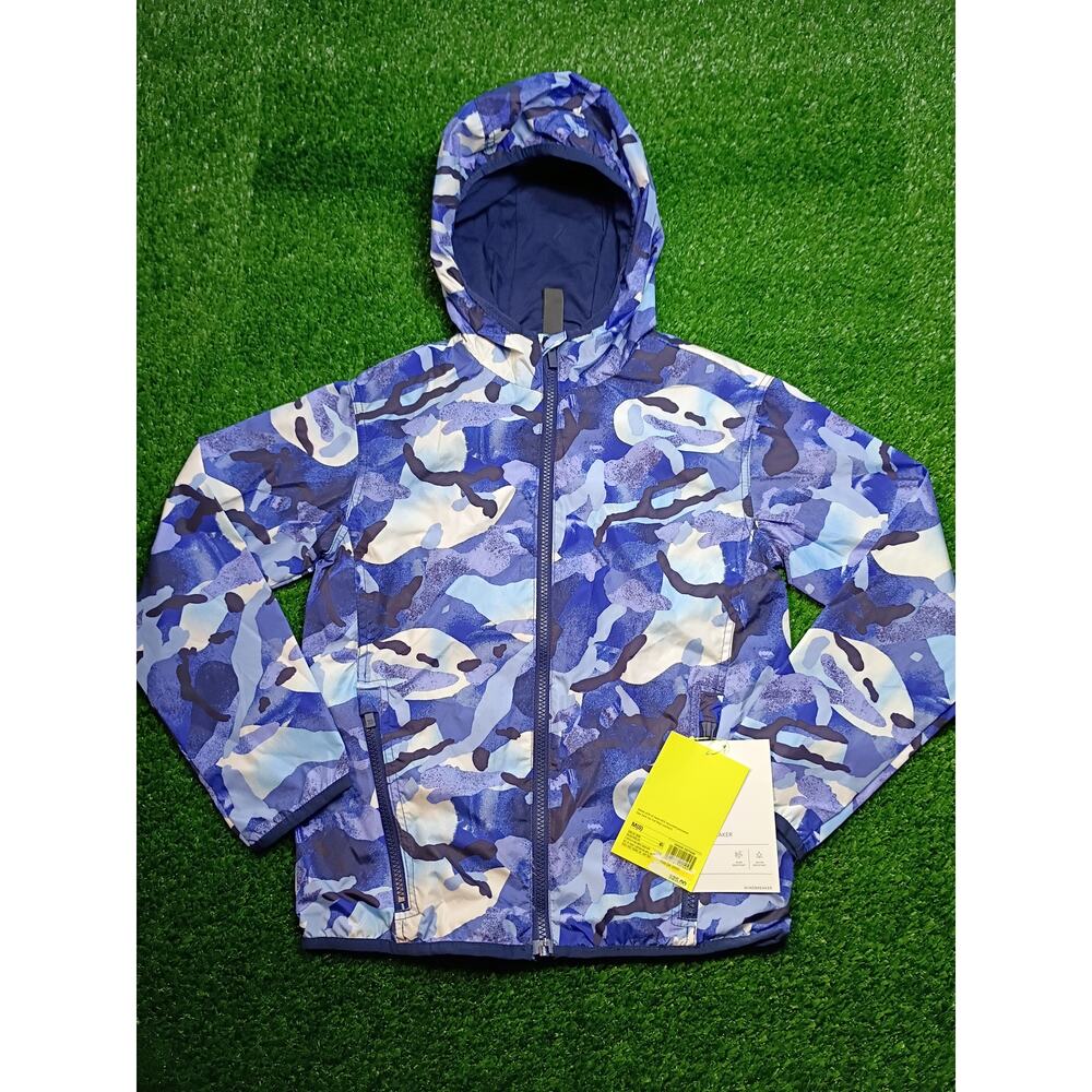 All in Motion Boys' Blue Abstract Camo Windbreaker - NWT med